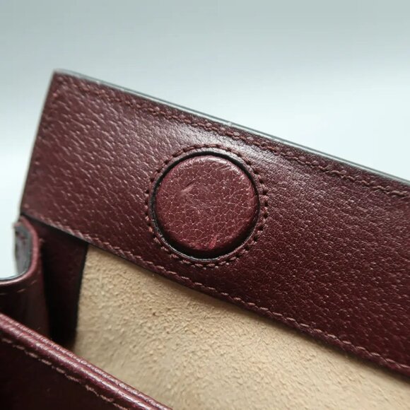 GUCCI Ophidia Maroon Leather Shoulder Bag 813-022425 - Picture 9 of 12